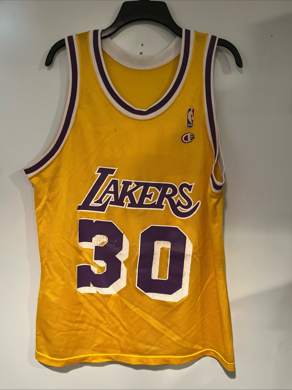 Champion Los Angeles Lakers Gold and Purple #30 Jersey